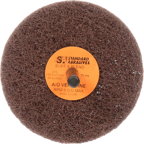 Meule Buff & Blend Standard Abrasives, 3" dia. x 1" la, Arbre 1/4", Oxyde d'aluminium Fastek