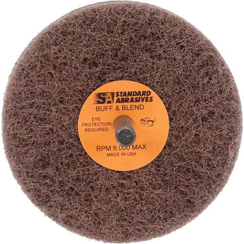 Meule Buff & Blend Standard Abrasives, 3" dia. x 2" la, Arbre 1/4", Oxyde d'aluminium Fastek