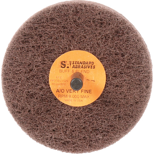 Meule Buff & Blend Standard Abrasives, 3" dia. x 3" la, Arbre 1/4", Oxyde d'aluminium Fastek