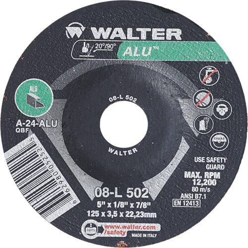 Depressed Centre Grinding Wheels - Aluminium Type 27, 5" x 1/8", 7/8" Arbor, Type 27 Fastek