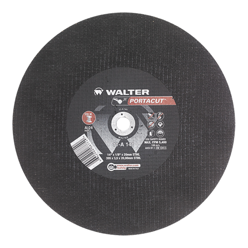 Portacut High Speed Cut-Off Wheel, 14" x 1/8", 3/4" Arbor, Type 1, Aluminum Oxide, 5400 RPM Fastek