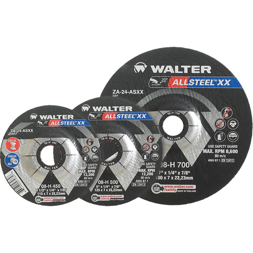Allsteel XX Depressed Centre Grinding Wheels, 9" x 1/4", 7/8" Arbor, Type 27 Fastek