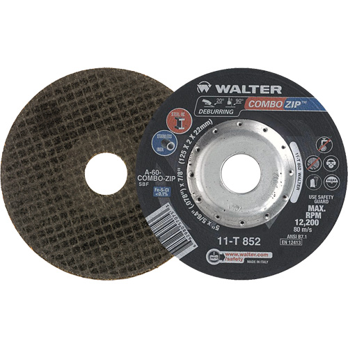 Right Angle Grinder Reinforced Cut-Off Wheels - Combo Zip, 5" x 5/64", 7/8" Arbor, Type 27 Fastek