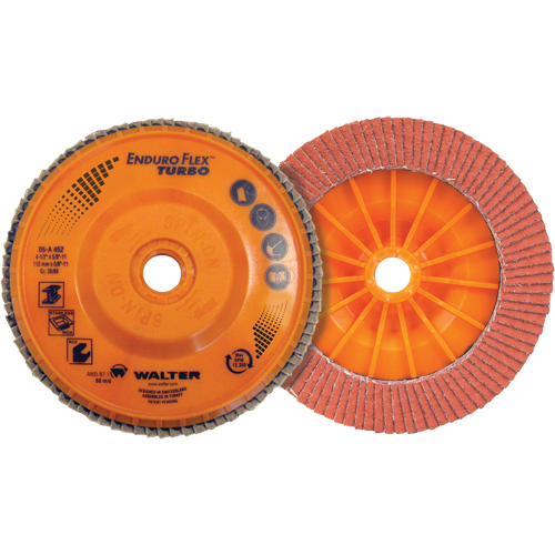 Enduro-Flex Turbo Flap Disc, 4-1/2" x 5/8"-11, Type 27S, 36/60 Grit, Ceramic Fastek