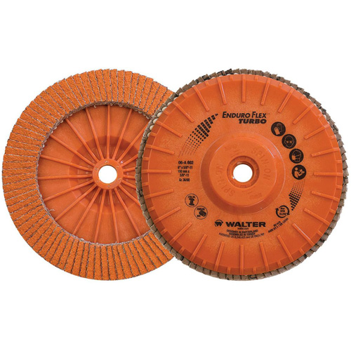 Enduro-Flex Turbo Flap Disc, 6" x 5/8"-11, Type 27S, 36/60 Grit, Ceramic Fastek