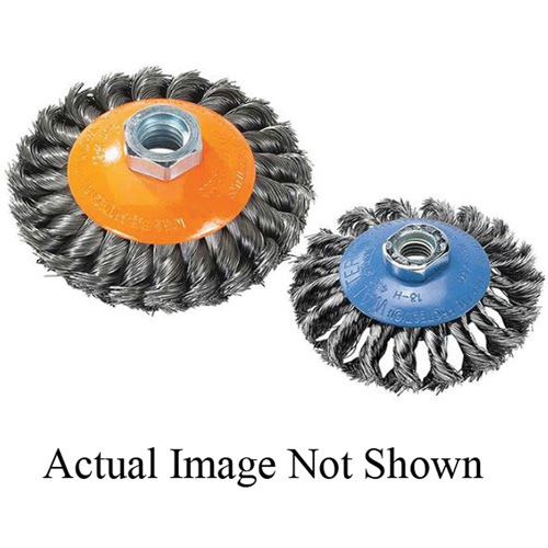 Brosse concave &agrave; fils nou&eacute;s, 6" dia. x 5/8"-11 arbre Fastek