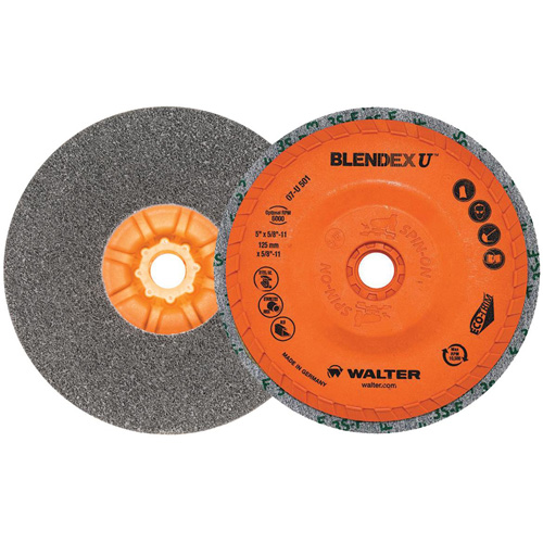 Blendex U Finishing Cup Disc, 5" Dia., Fine Grit, Silicon Carbide Fastek