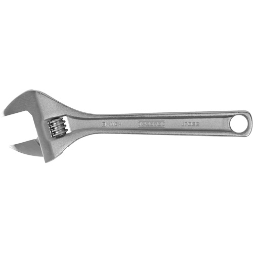 Adjustable Wrench, 8" L, 1-7/32" Max Width, Chrome Fastek