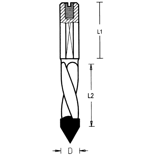 Through-Hole Carbide Tipped Drill, 5 mm Diameter Fastek
