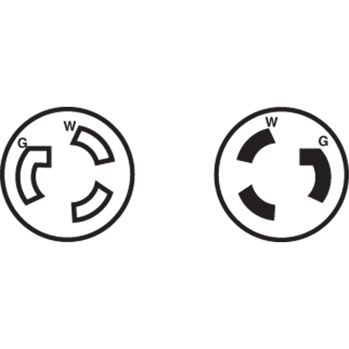 Prise mise &agrave; la terre verrouillable &agrave; deux bornes et trois fils, Nylon, 15 A, 250 V, L6-15P Fastek