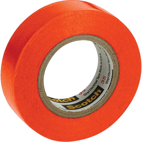Rubans en vinyle pour codage en couleurs 35 Scotch, 12,7 mm (1/2") x 20,1 m (66'), Orange, 7 mils Fastek