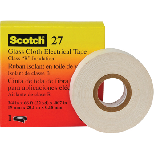 Rubans isolants en toile de verre 27 Scotch, 19 mm (3/4") la x 20 m (66') lo Fastek