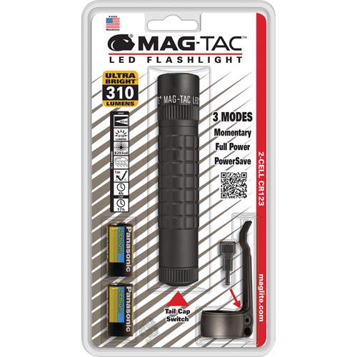 Mag-Tac Tactical Flashlights, LED, 310 Lumens, CR123 Batteries Fastek