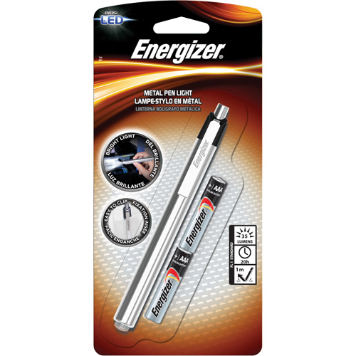Pen Light, LED, 35 Lumens, Aluminum Body, AAA Batteries, Included Fastek
