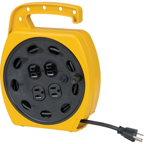 Wind-Up Extension Cord, 25', SJT, 16/3 Gauge, 10 A Fastek