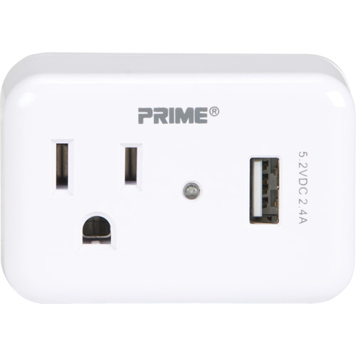 Prime&reg; USB Charger with Surge Protector Fastek