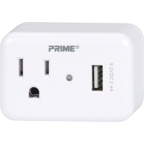 Prime&reg; USB Charger with Surge Protector Fastek