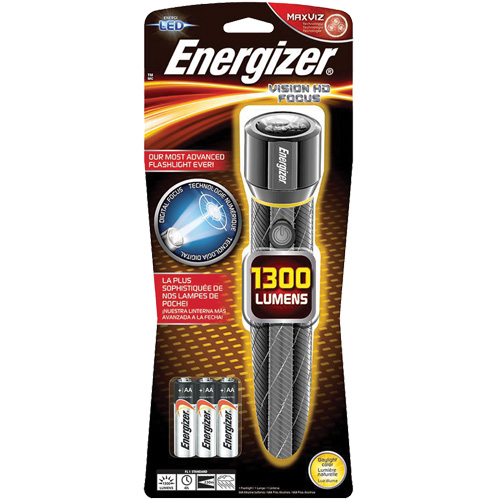 Vision HD Flashlight, LED, 1300 Lumens, AA Batteries Fastek