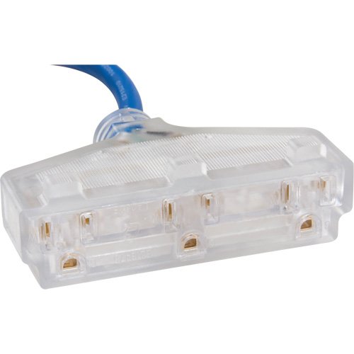 TPE-Rubber Extension Cord with Light Indicator, All-Weather, SJEOW, 14/3 AWG, 15 A, 3 Outlet(s), 25' Fastek