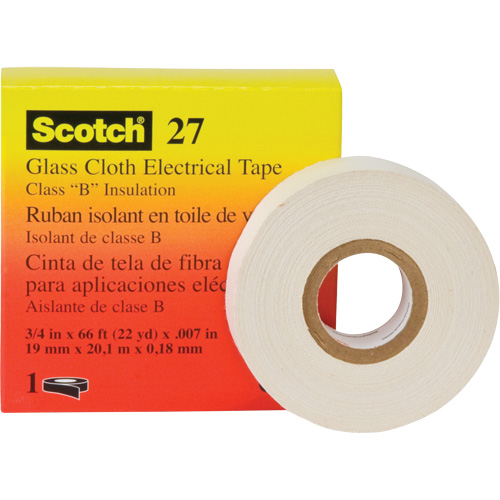 Ruban isolant en toile de verre 27 Scotch, 12 mm (1/2") la x 20 m (66') lo Fastek