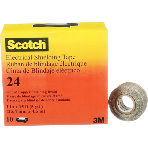 Scotch&reg; Electrical Shielding Tape, 25.4 mm (1") x 4.6 m (15'), Black, 16 mils Fastek