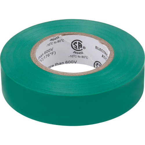 Electrical Tape, 19 mm (3/4") x 18 M (60'), Green, 7 mils Fastek