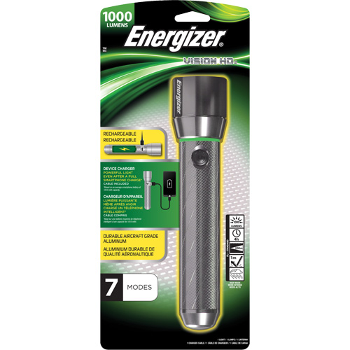 Lampe de poche Vision HD Focus, DEL, 1000 lumens, Piles Rechargeable Fastek