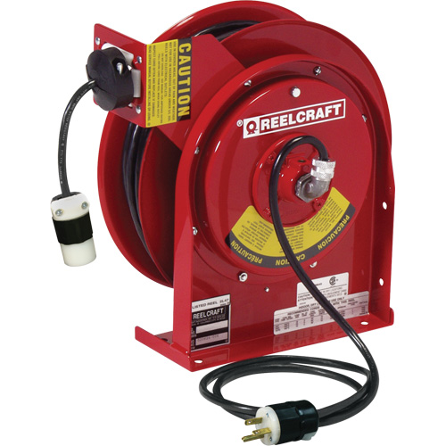 Power Cord Reel, 45', SJEOOW, 12 Gauge, 20 A Fastek