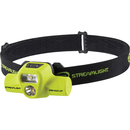 USB HAZ-LO&reg; Intrinsically Safe Headlamp, LED, 250 Lumens, 7 Hrs. Run Time, Rechargeable Batteries Fastek