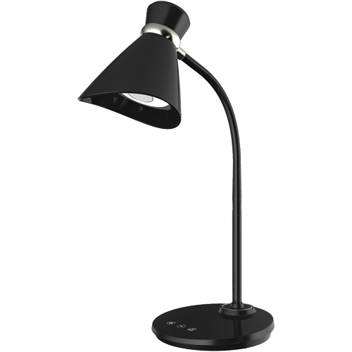 Desk Lamp, 6 W, LED, 16" Neck, Black Fastek