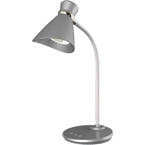 Desk Lamp, 6 W, LED, 16" Neck, Silver Fastek