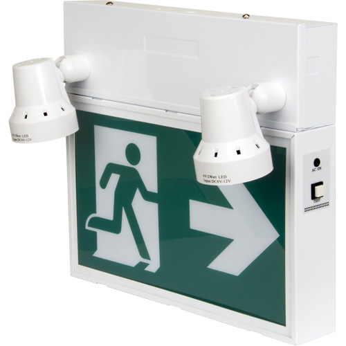 Running Man Sign with Security Lights, LED, Battery Operated/Hardwired, 12-1/10" L x 11" W, Pictogram Fastek
