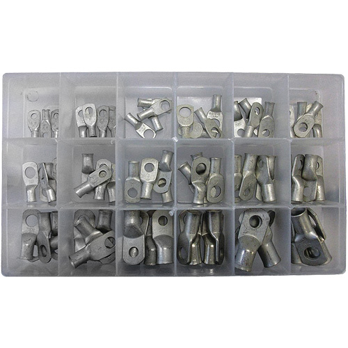 72-Piece Tin Plated Tubular Lug Ring Kit Fastek