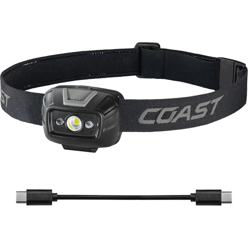 FL20R Dual Colour Wide Angle Flood Headlamp, LED, 520 Lumens, 2.5 Hrs. Run Time, Rechargeable Batteries Fastek