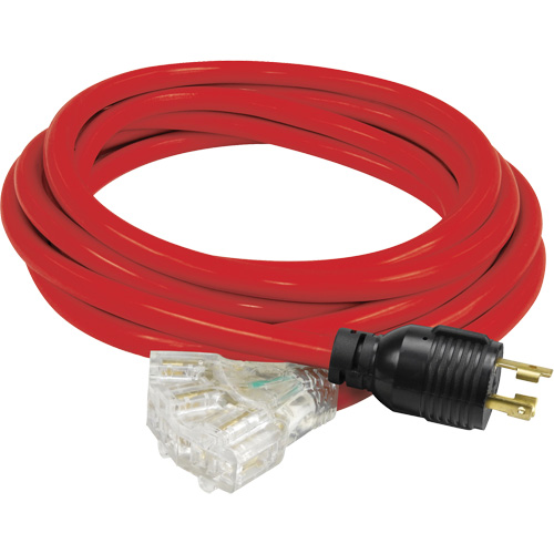 Generator Extension Cord with Tritap, STW, 10 AWG, 3 Outlet(s), 25' Fastek