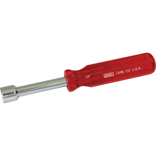 SAE Nut Driver, 1/2" Drive, 7" L Fastek