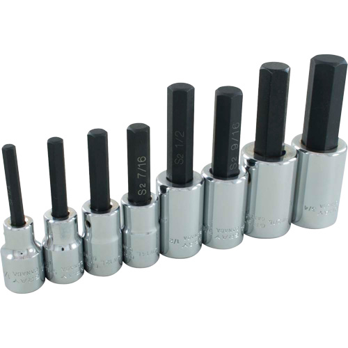 Hex Head SAE Socket Set, Hex, 1/2" Drive, 8 Pcs Fastek
