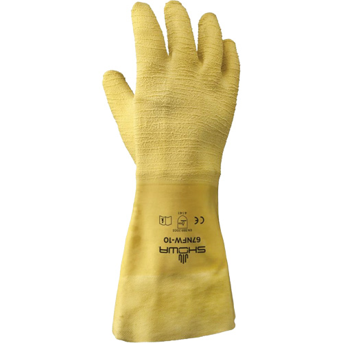 67NFW General Purpose Gloves, 10/Large, Rubber Latex Coating, Cotton Shell Fastek