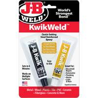 KwikWeld Epoxy, Two-Part, Tube, 2 oz., Grey Fastek