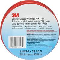 Ruban en vinyle pour travaux g&eacute;n&eacute;raux 764, 25,4 mm (1") la x 32,9 m (108') lo, 5 mils, Rouge Fastek