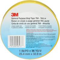 Ruban en vinyle pour travaux g&eacute;n&eacute;raux 764, 25,4 mm (1") la x 32,9 m (108') lo, 5 mils, Jaune Fastek