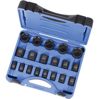 PS1912 SAE 6-Point Socket Set, 19 Pcs, Impact, 1/2" Drive Size, Deep Fastek