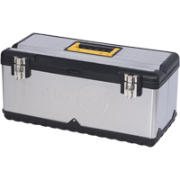 JPSTB-22 Stainless Steel Hand Tool Box, 11" D x 22-1/2" W x 10-3/4" H, Black/Grey Fastek