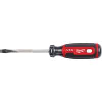 Slotted Screwdriver, 1/4" Tip, Round, 211 mm L, Cushion Grip Handle Fastek