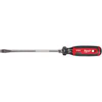 Slotted Screwdriver, 3/8" Tip, Round, 330 mm L, Cushion Grip Handle Fastek