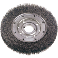 Crimped Wire Wheel Brushes - Narrow Face, 6" Dia., 0.014" Fill, 1-1/4" Arbor Fastek