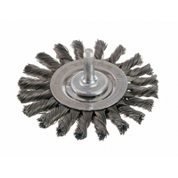Knot Wire Wheel Brushes - Standard Twist Knot with 1/4" Shank, 3" Dia., 0.014" Fill, Steel Fastek