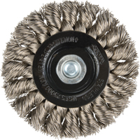 Knot Wire Wheel Brushes - Standard Twist Knot with 1/4" shank, 3" Dia., 0.014" Fill, Stainless Steel Fastek