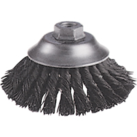 Knot Wire Cup Brushes - Flared Cup Brush, 6" Dia., 0.02" Fill, 5/8"-11 Arbor, Steel Fastek
