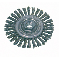 High Speed Small Grinder Stringer Bead Knot Wire Wheel Brush, 4" Dia., 0.02" Fill, 5/8"-11 Arbor, Steel Fastek